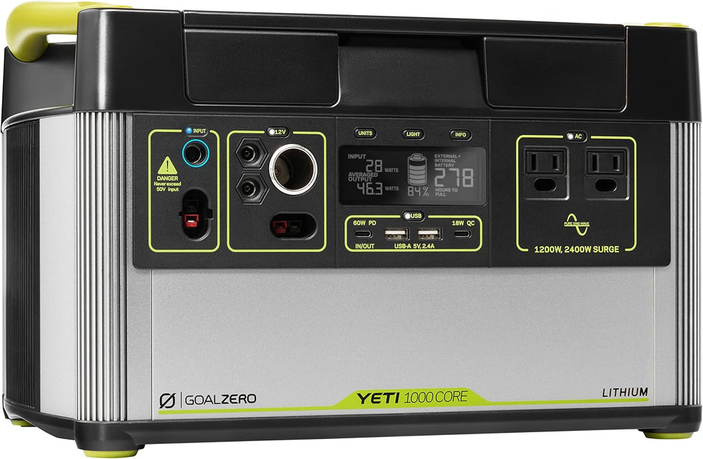 Portable Power Station, 1,000 W, Solar-Powered Generator O523