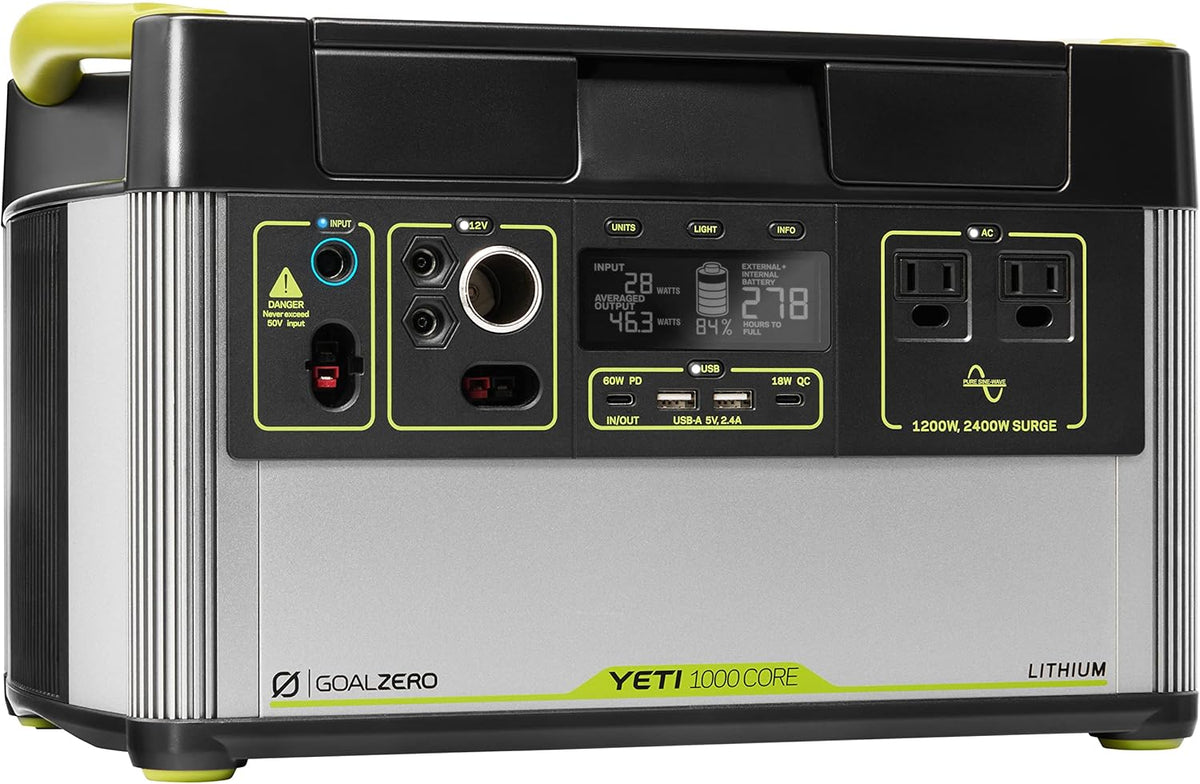 Portable Power Station, 1,000 W, Solar-Powered Generator O523
