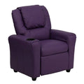 Purple Vinyl Kids Recliner with Cup Holder and Headrest F70955