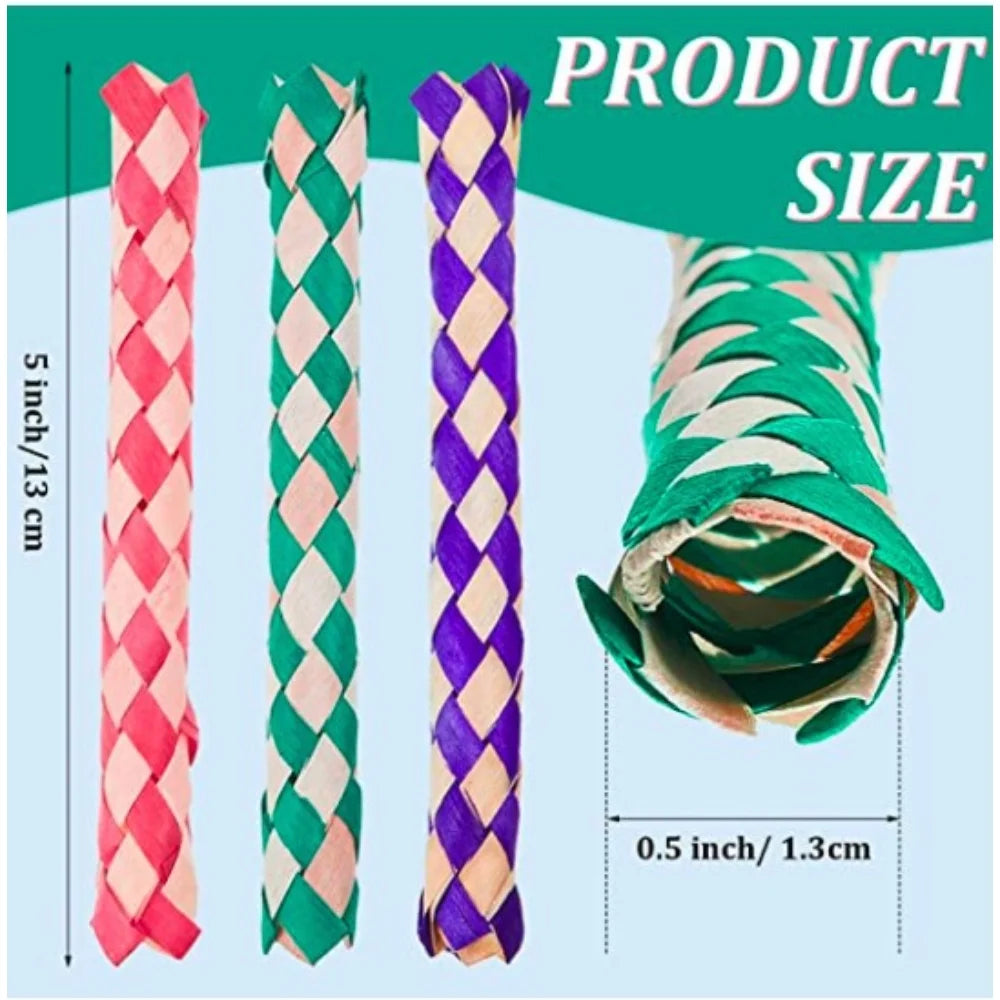 Classic Chinese Bamboo Finger Traps, Pack of 72, Assorted Colors S120