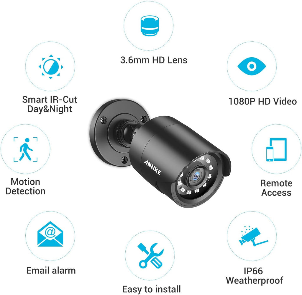 4 Pack 1080P HD TVI Outdoor Indoor Security Camera X948568