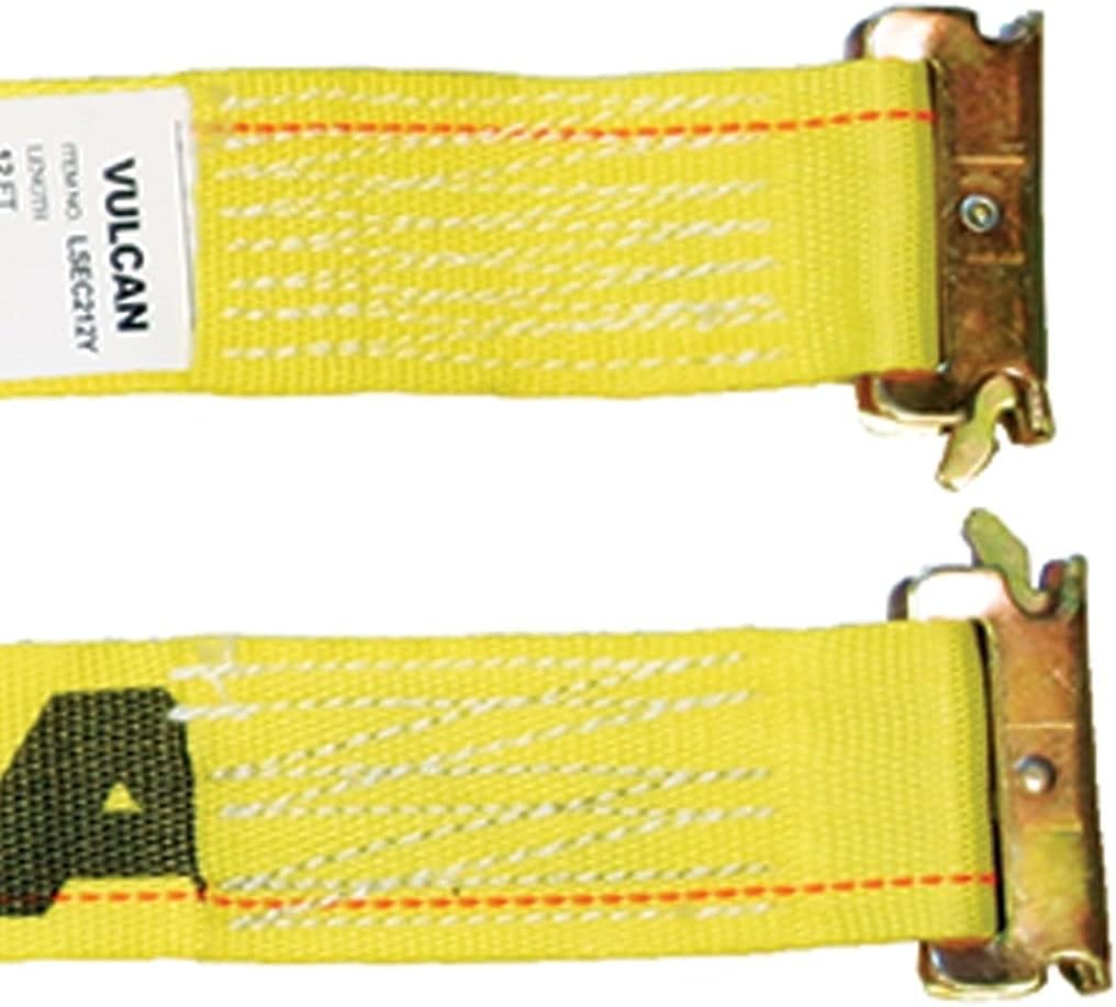 Ratchet Strap for E Track, 12 Foot, 6 Pack, Classic Yellow, 1,333 Pound Safe Working Load Z625