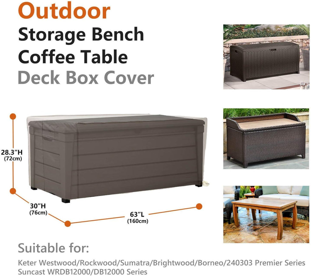Waterproof Heavy Duty Outdoor Storage Box Cover with Straps and Handles Z423130