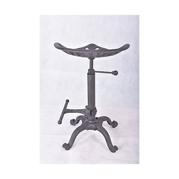 Rustic Industrial Farmhouse Tractor Seat Adjustable Bar Stool S7112