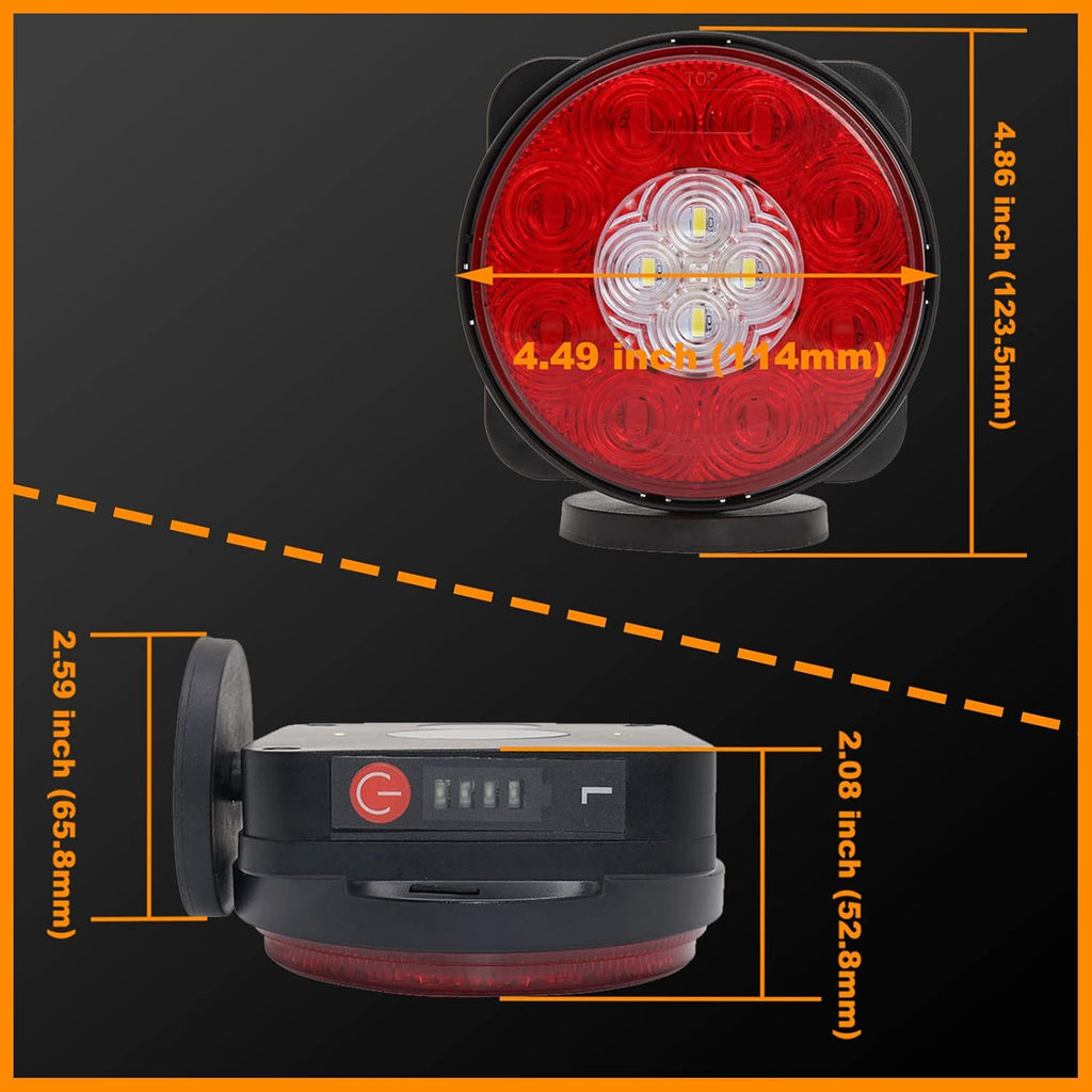 Magnetic Wireless Trailer Towing LED Light Kit with 7 Pin Transmitter Connectors Rechargeable Battery S438950