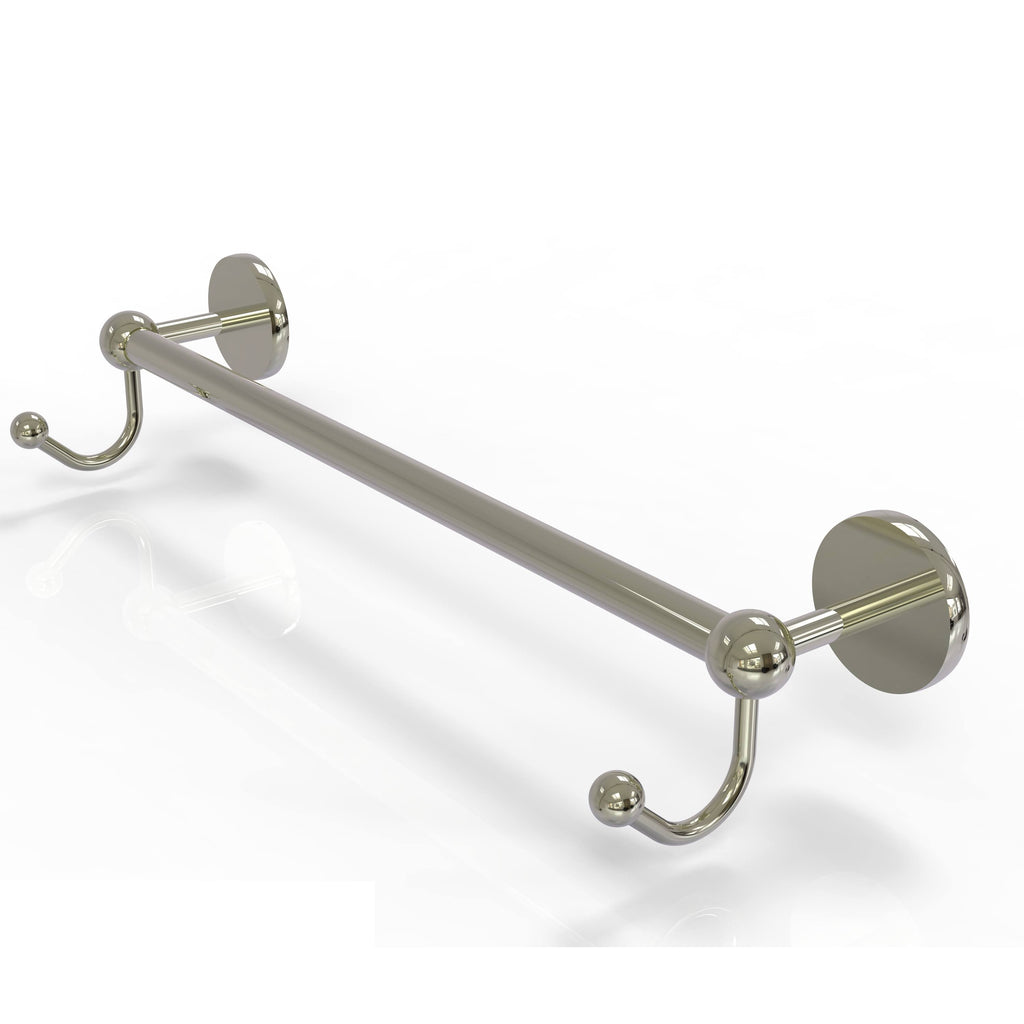 24 inch Matte White Towel Bar with Integrated Hooks B9642
