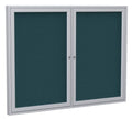 36 in. x 60 in. 2-Door Satin Aluminum Frame Enclosed Fabric Tackboard C201900
