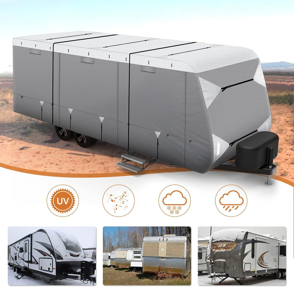 Waterproof Travel Trailer RV Cover with Cotton Lining K21137