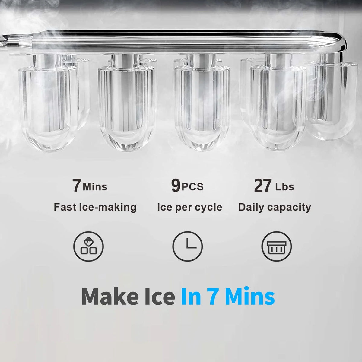 Black 3 in 1 Water Cooler Dispenser with Ice Maker A490