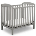 Mini Convertible Baby Crib with Mattress in Grey B24057