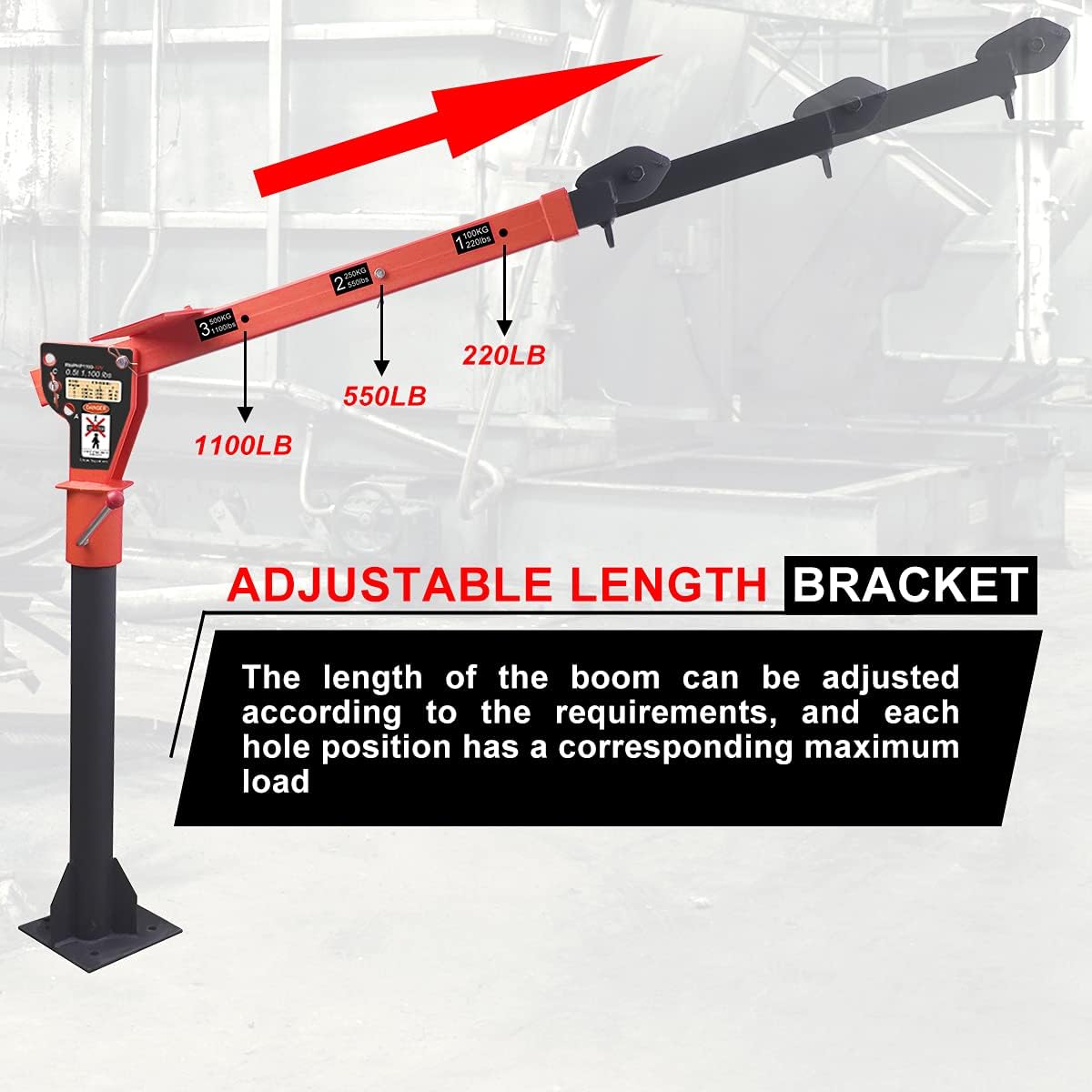 Folding Truck-Mounted Crane with Electric Winch 2000 lb 12V Painted Steel 360 Swivel G407657