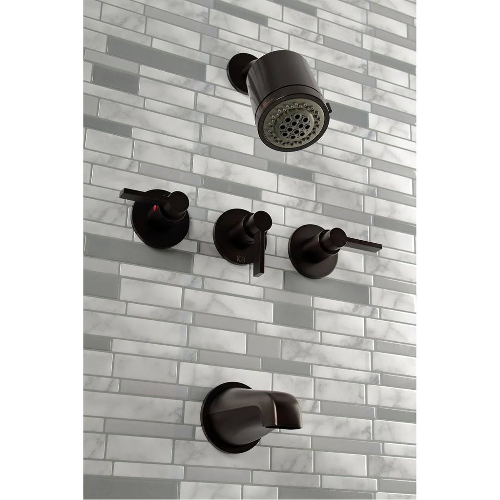 Oil Rubbed Bronze Three-Handle Tub and Shower Faucet Z9751