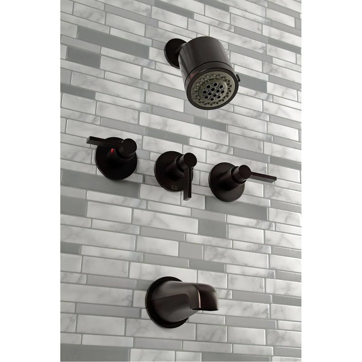 Oil Rubbed Bronze Three-Handle Tub and Shower Faucet Z9751