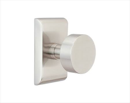 Passage Round Knob with Square Rose Finish: Satin Nickel F216