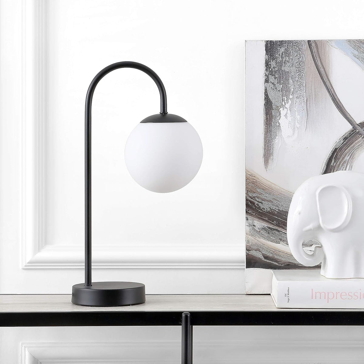 18.25 Iron/Glass Globe LED Lamp W209170