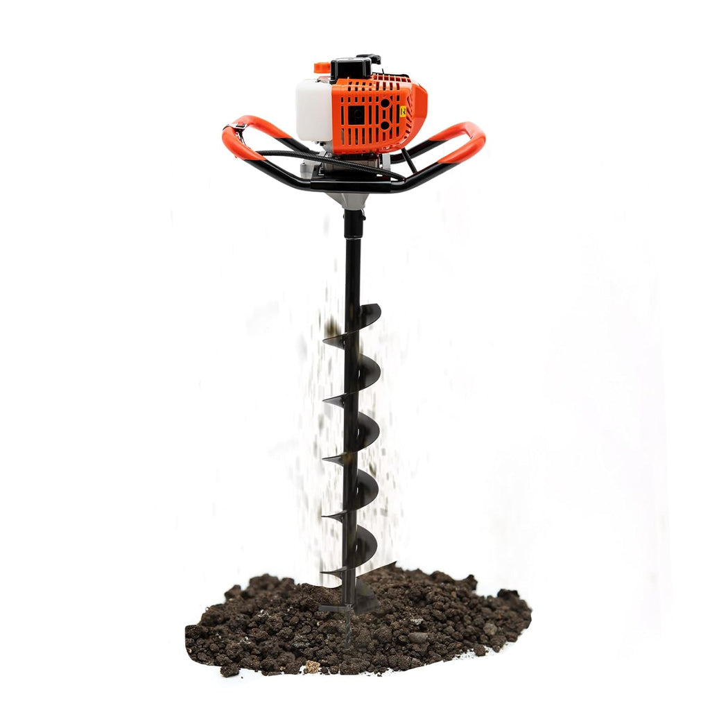 52cc 2 Stroke Gas Powered Post Hole Digger with Drill Bits and Extension Rods Z898334