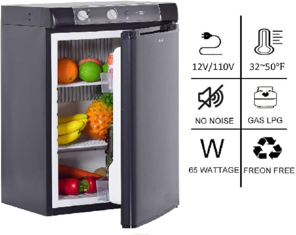 Black 2.1 Cu.ft. 3 Way Propane Refrigerator A904748