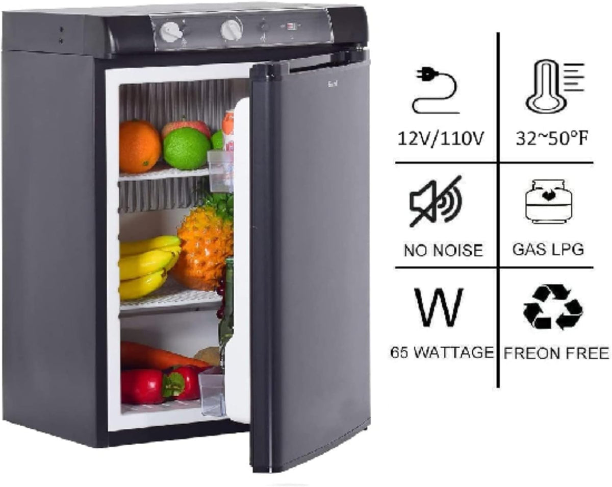 Black 2.1 Cu.ft. 3 Way Propane Refrigerator A904748