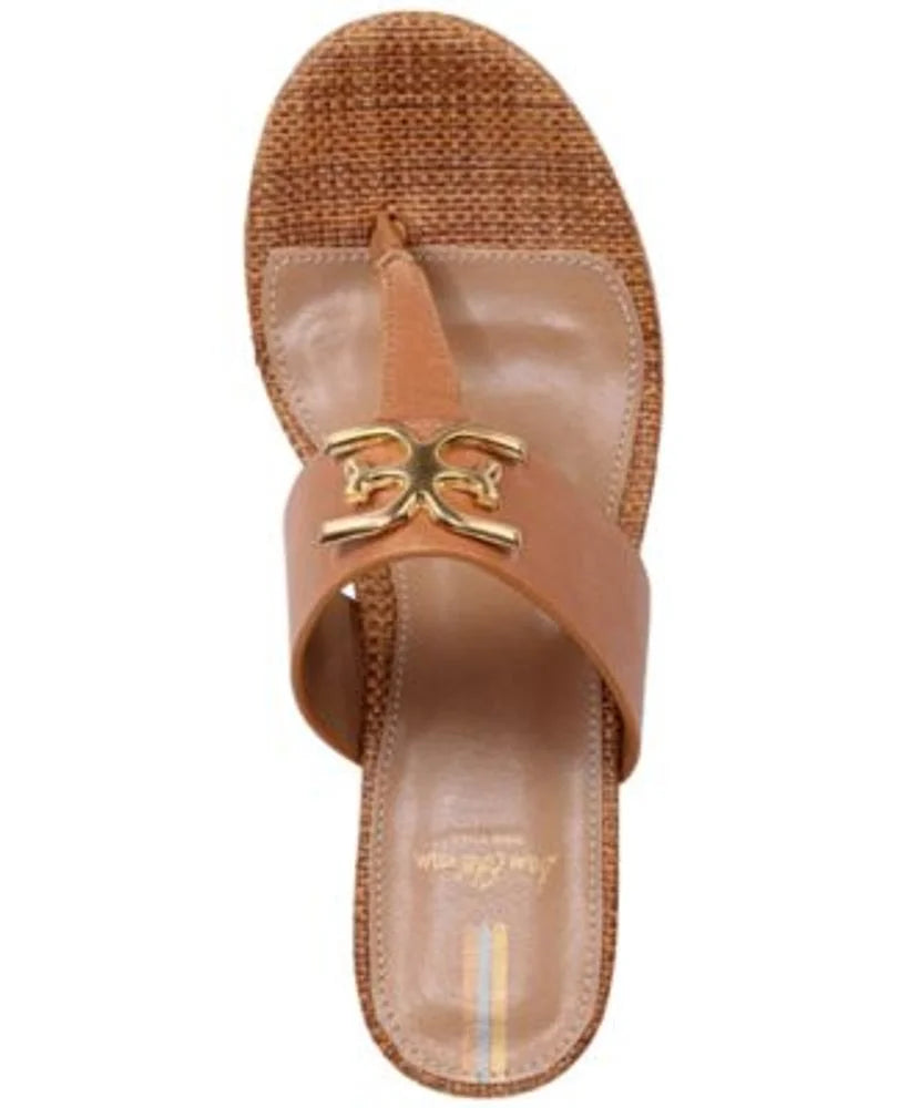 Cuoio Brown Leather Strap Slip On Heeled Sandals Q6126