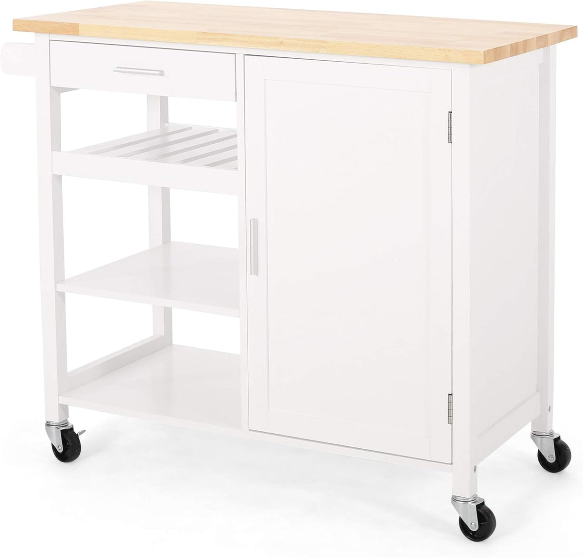 Natural White Kitchen Cart with Wheels N5240