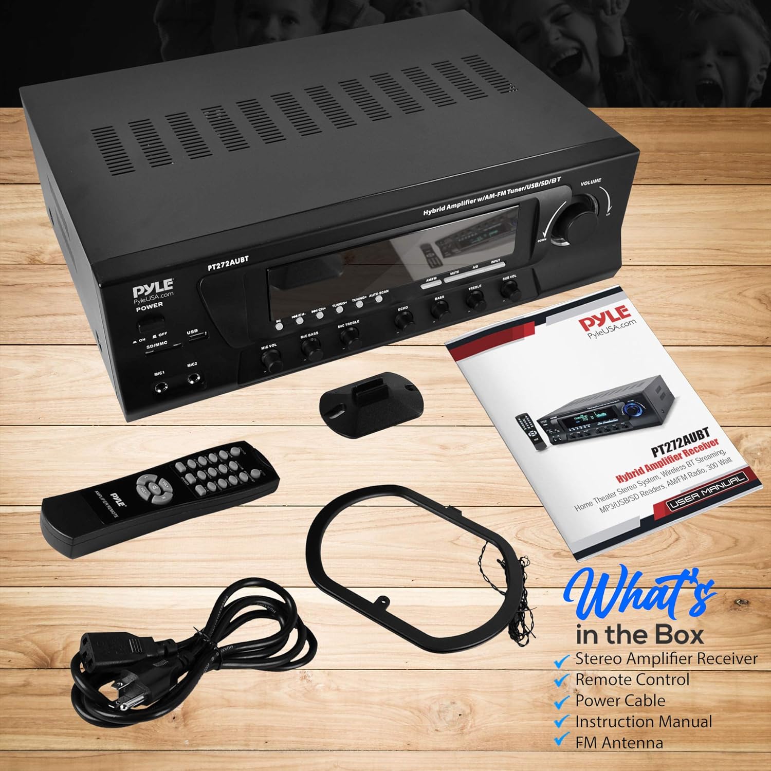 300W 4 Channel Bluetooth Home Theater Stereo Receiver B672
