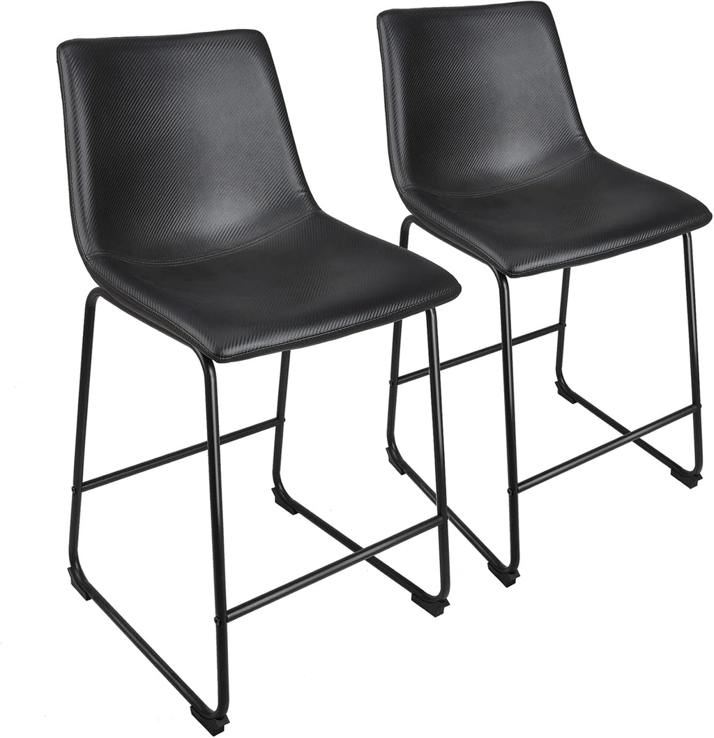 Black Metal Bar Stools Set of 2 Y975107