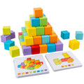 Wooden Building Blocks Stacking Game with Cards Sensory Toys M369