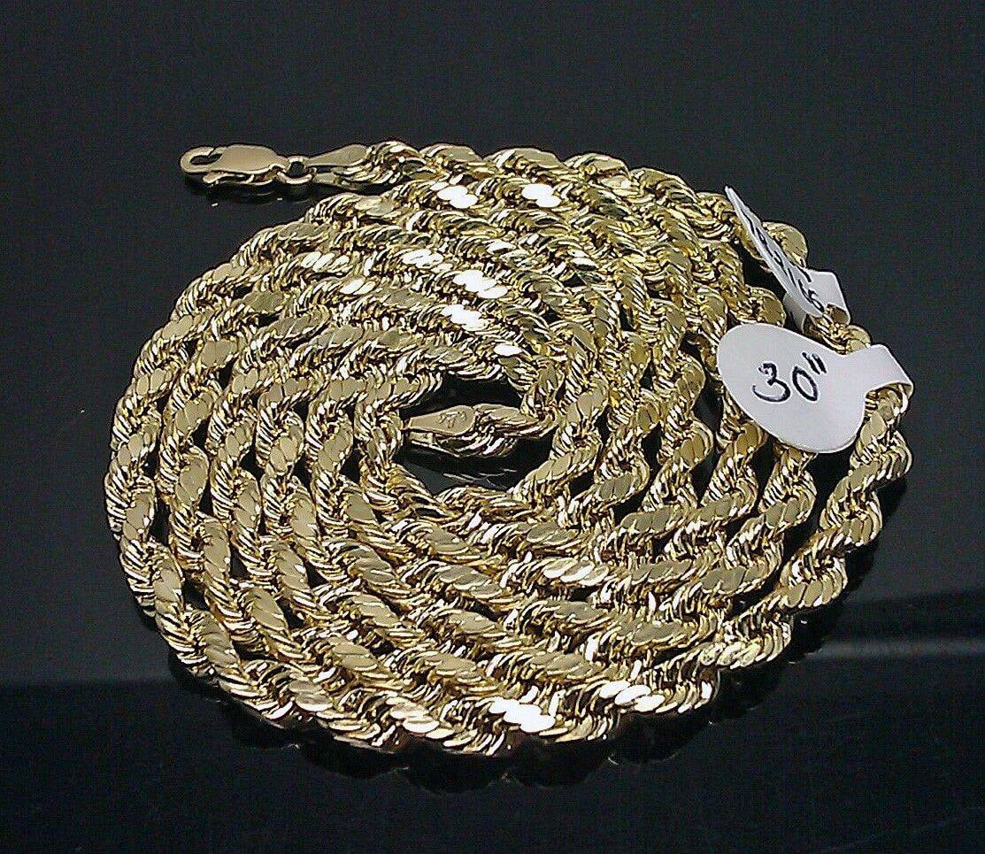 10K Yellow Gold Rope Chain 4mm 30 Inches A689