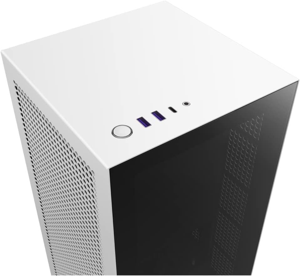 White Small Form-Factor ITX Case with Tinted Tempered Glass Front Panel M888