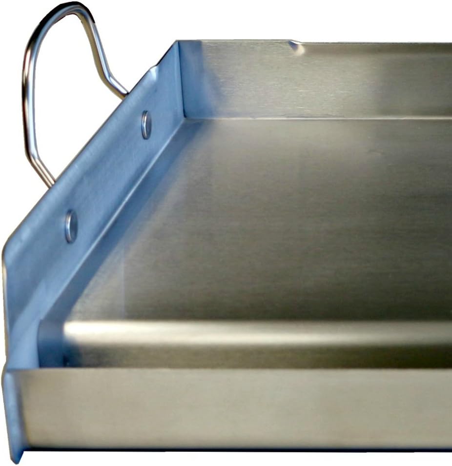 100% Stainless Steel Griddle with Removable Handles (25x16x6.5) V131