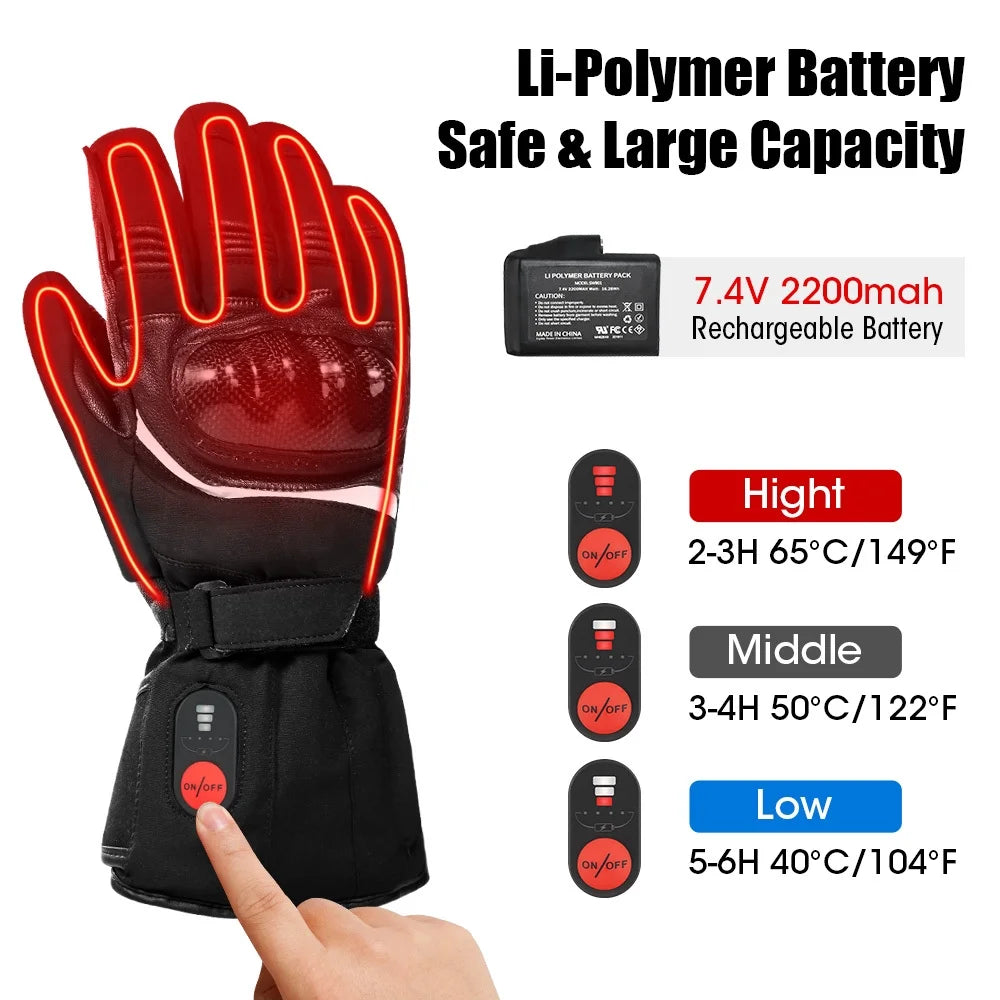 Heated Motorcycle Gloves XS-3XL S269