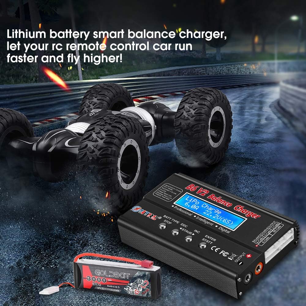 80W 6A 1S-6S Balance Charger for Li-ion Life NiCd NiMH LiHV PB Smart Battery, Deans Connectors, Pack of 2 E220