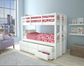 White Twin/Twin Bunk Bed with Trundle P81750