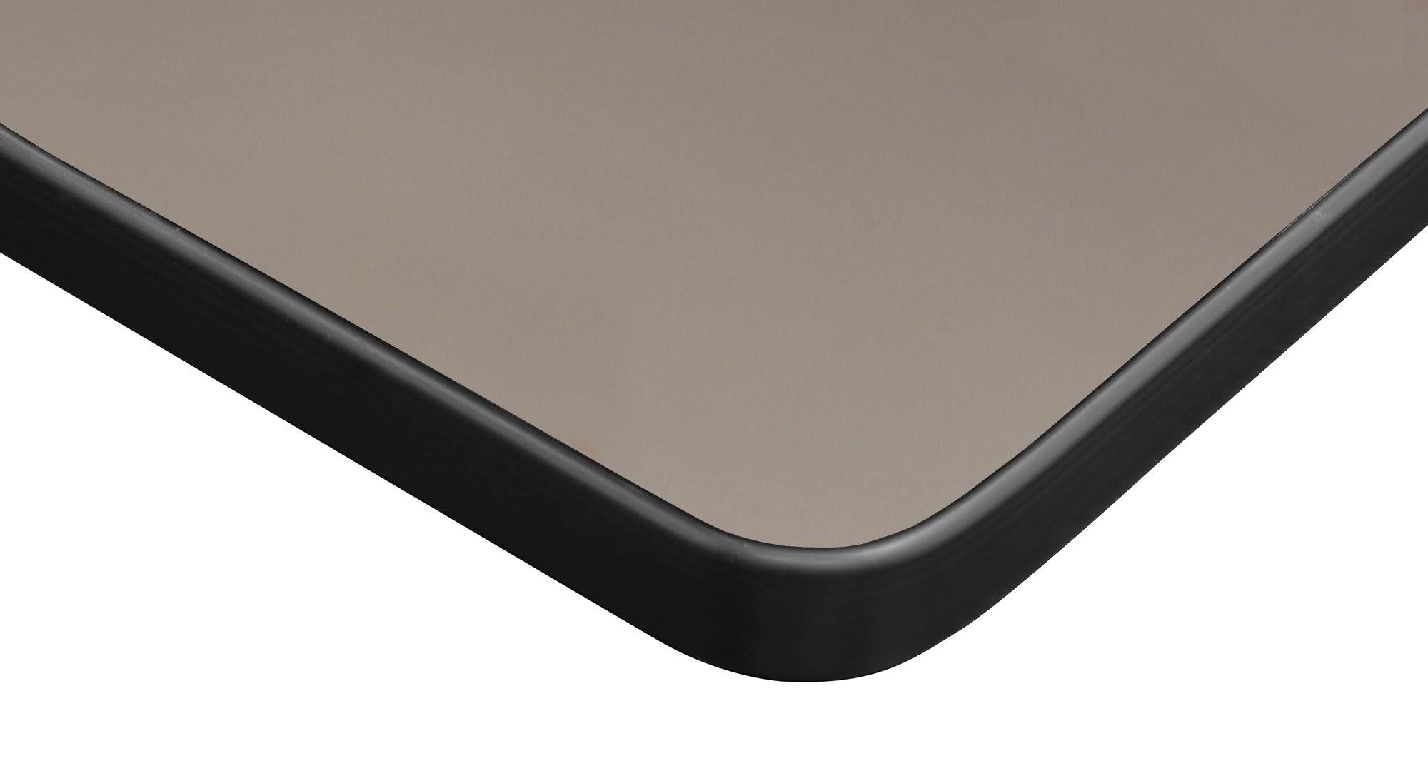 Mahogany/Black L-Desk with Return V84480