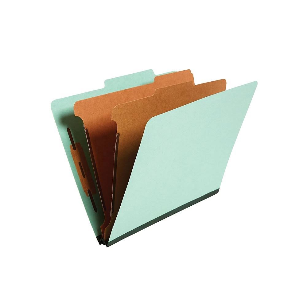 Light Green Pressboard Classification Folder, 2-Dividers, Letter size, 20/Box X95908