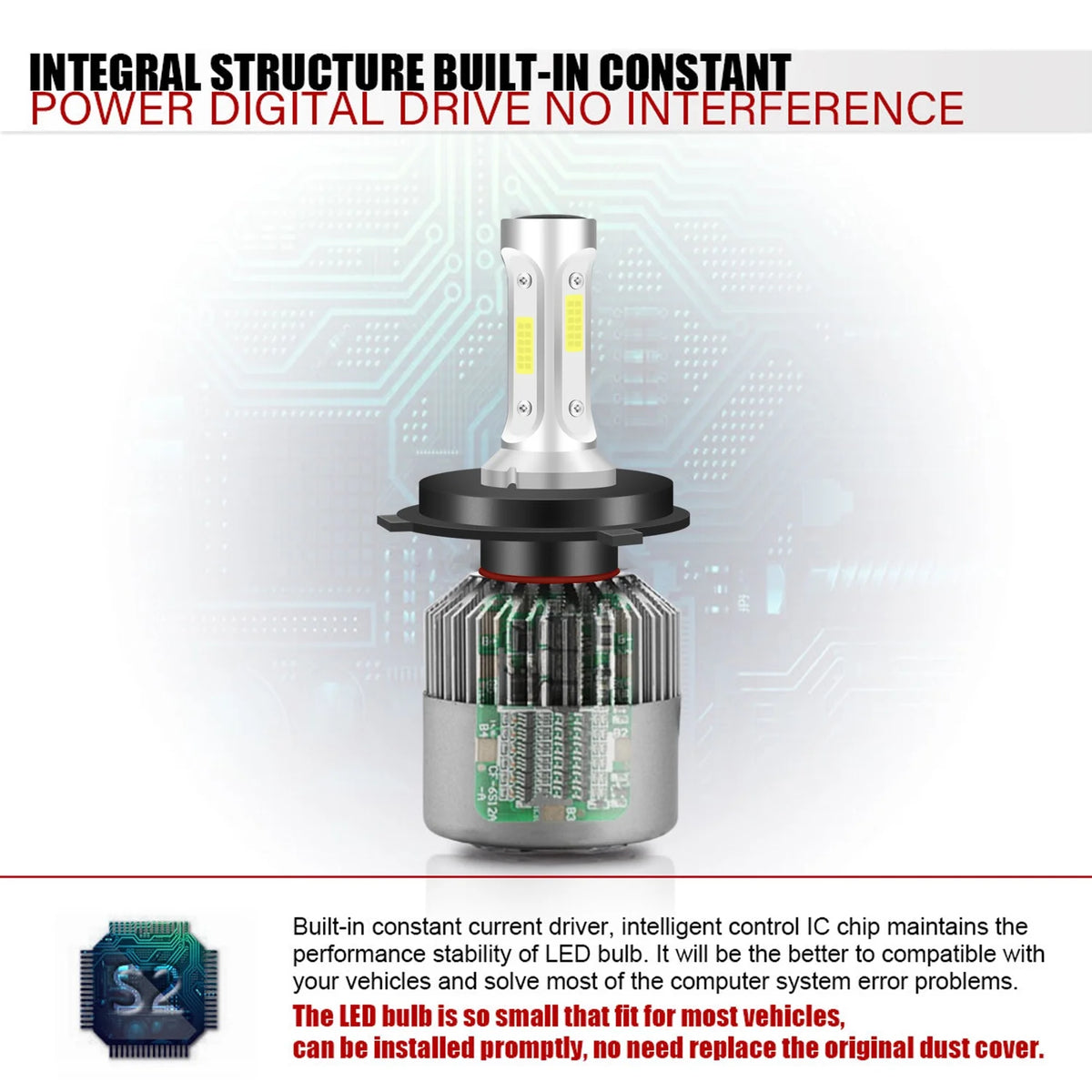H4 High&Low Beam H11 Fog Light LED Headlight Bulbs Kit 4pcs S88362