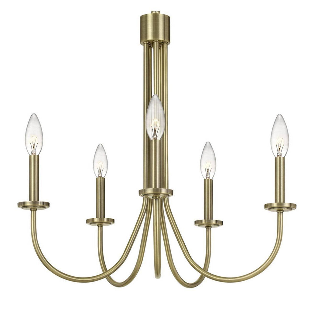 5-Light Metal Chandelier Antique Brass U77421