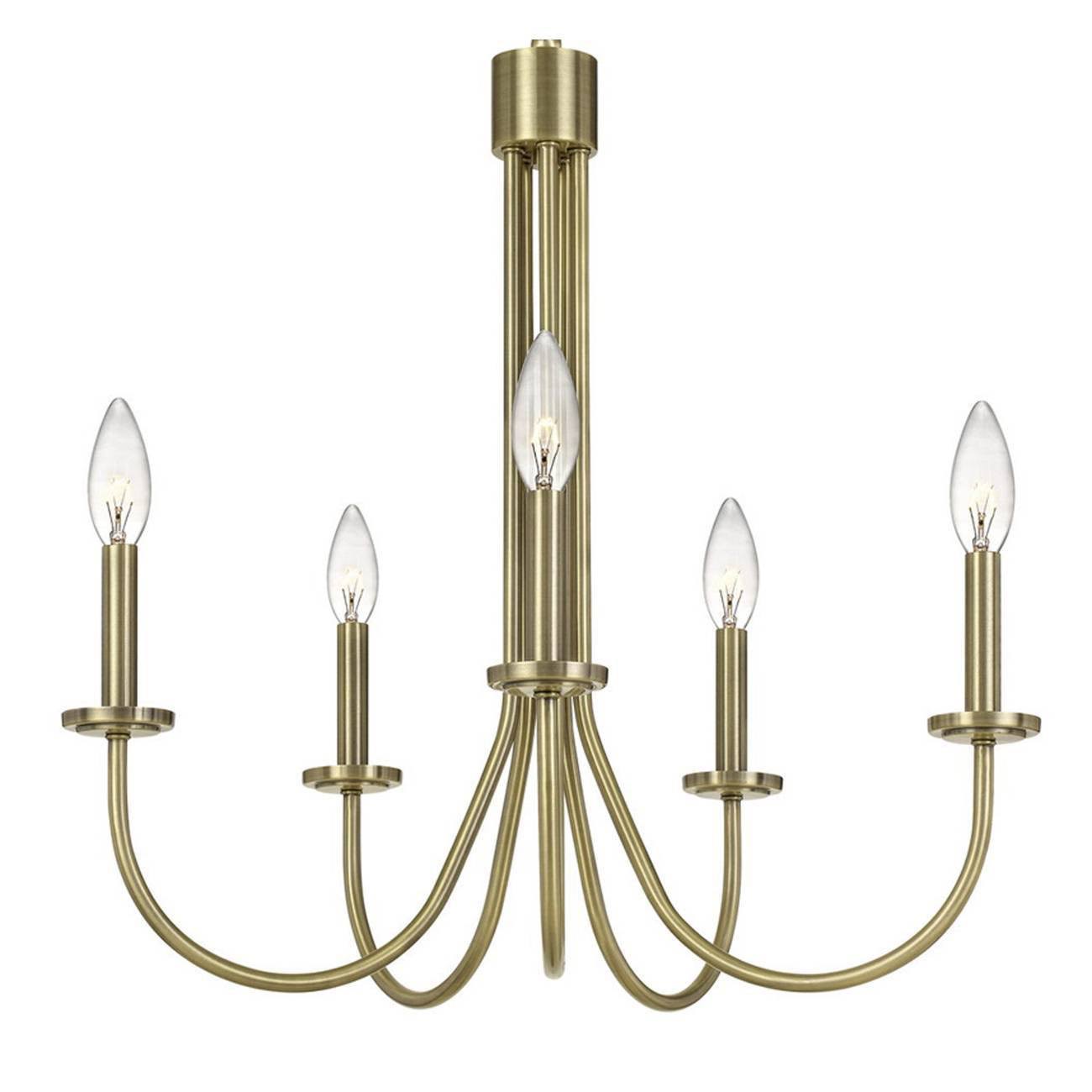 5-Light Metal Chandelier Antique Brass U77421