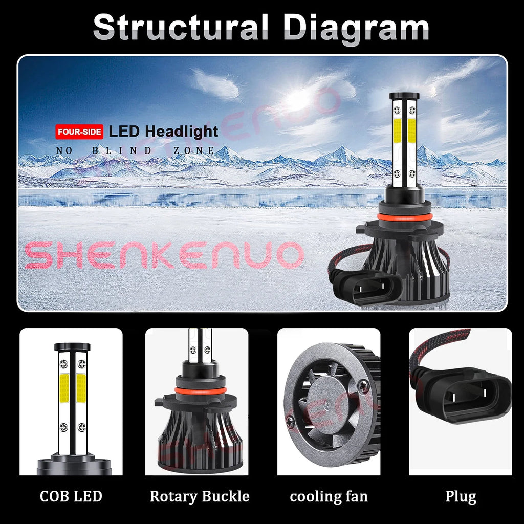 9005 H11 LED Headlight Bulbs 6x Bulbs Combo A86632