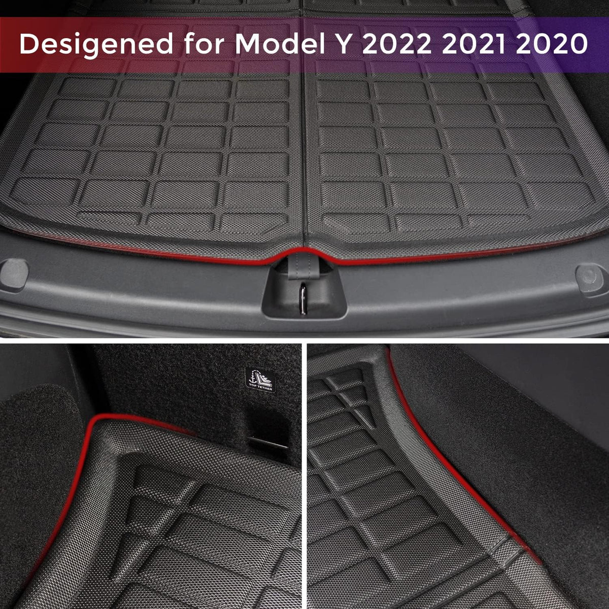 Rear Trunk Cargo Mat Waterproof Floor Mats for 5 Seater V2395