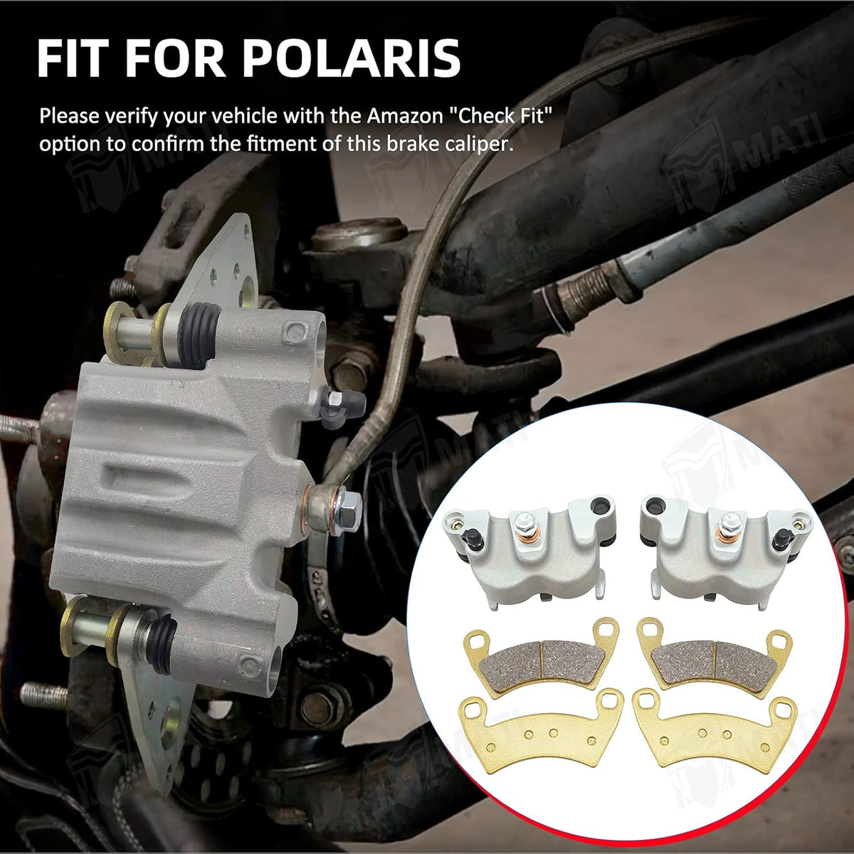 Front Left Right Brake Caliper Set with Pads without Mounting Bracket Pack of 2 A63306