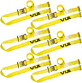 Ratchet Strap for E Track, 12 Foot, 6 Pack, Classic Yellow, 1,333 Pound Safe Working Load Z625