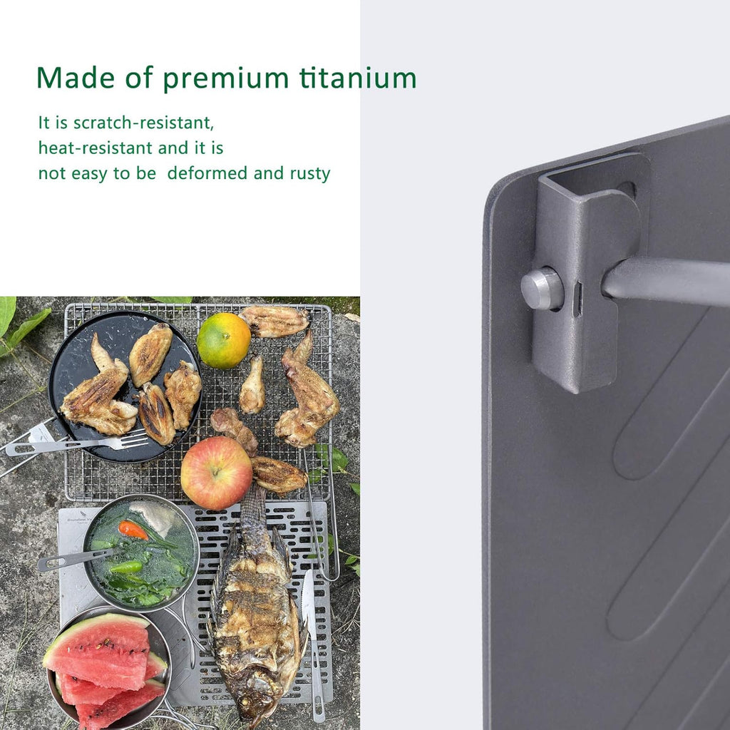 Titanium Folding Campfire Grill with Legs Q5548