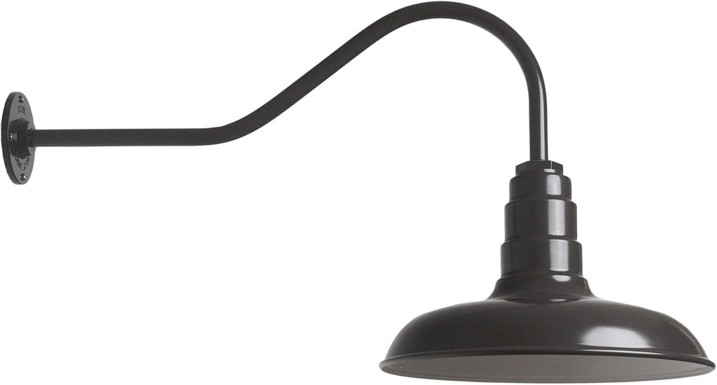 Black Steel Dome Gooseneck Barn Light R882