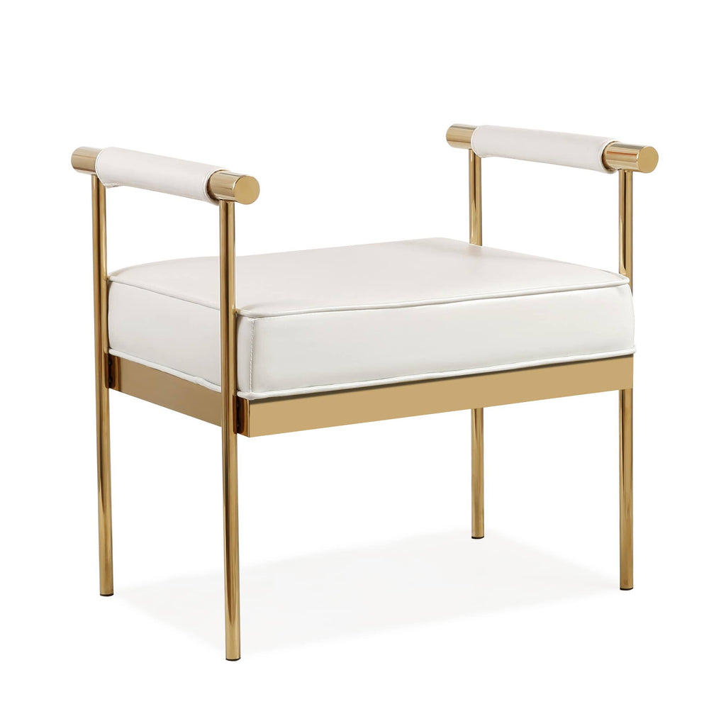 White Eco-Leather Bench I95596
