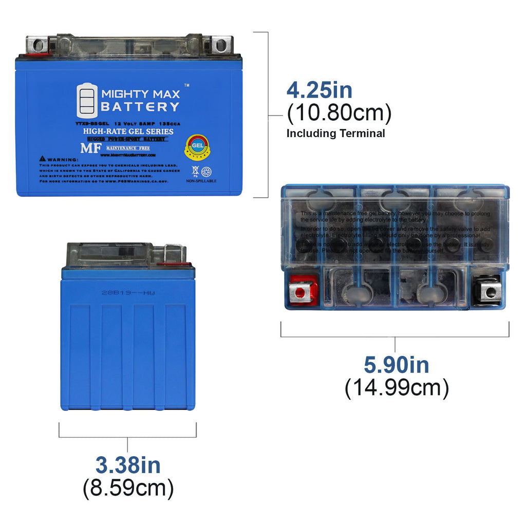 GEL Battery for Kawasaki Ninja ZX6R A218476