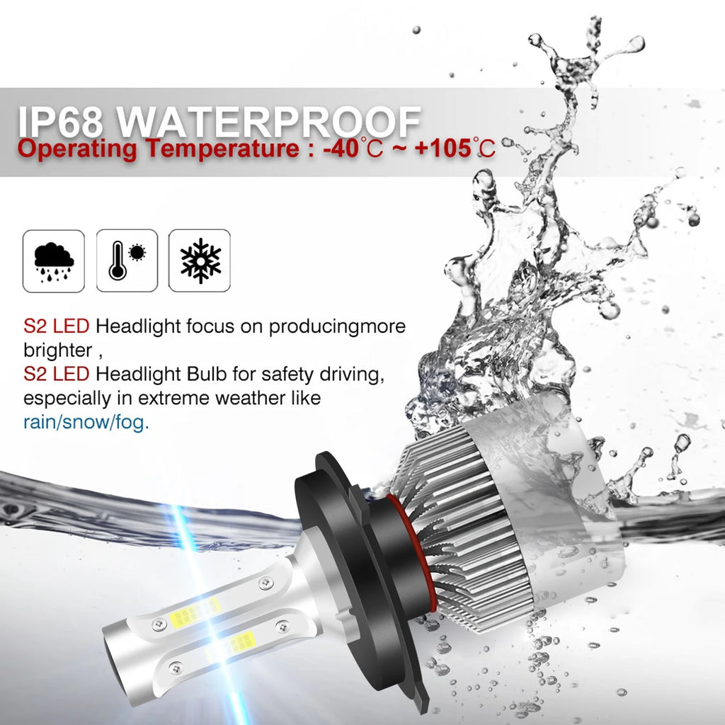 H4 High&Low Beam H11 Fog Light LED Headlight Bulbs Kit 4pcs S88362