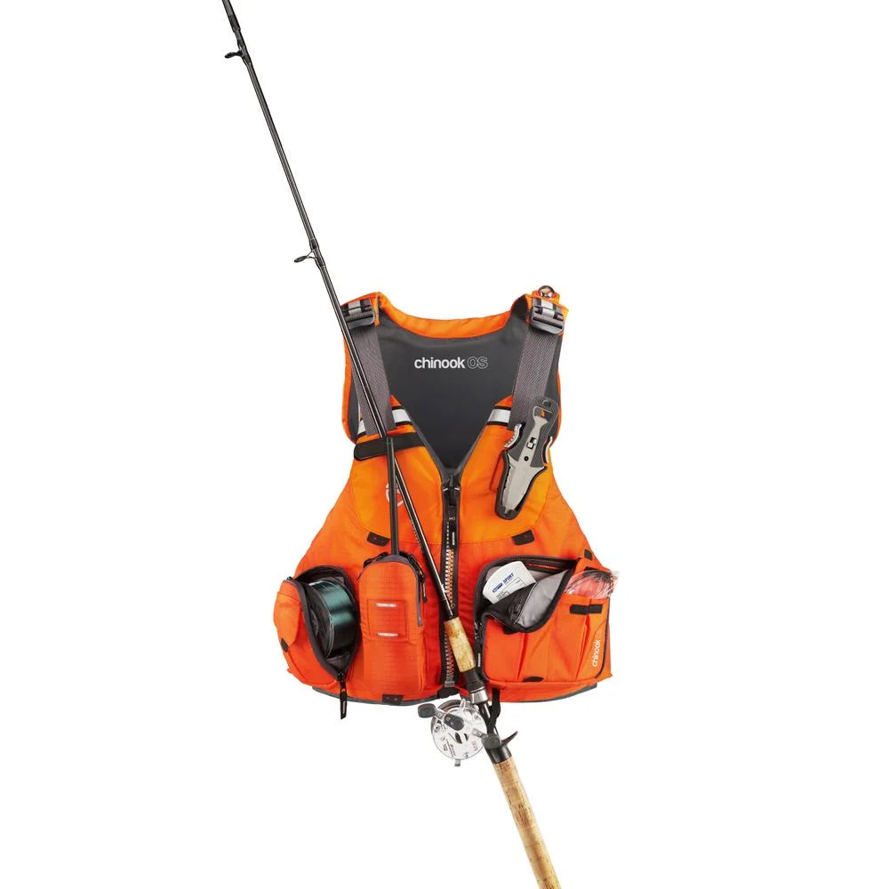 Orange Fishing Life Vest PFD with Pockets, Large/XL V65504