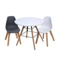 Mid-Century Modern Round Kids Table with Gray/White Chairs E85999