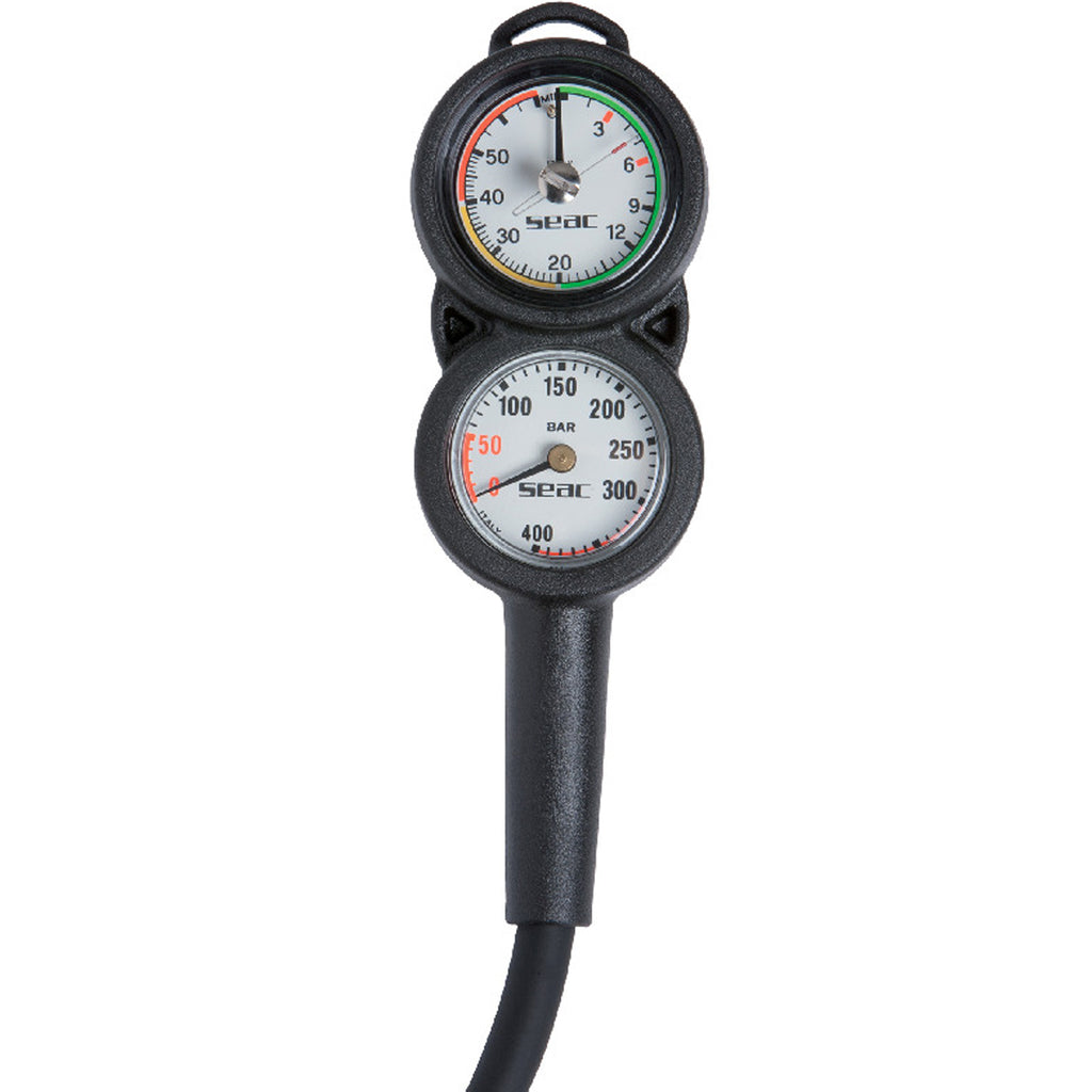 Black/Red Console Pressure Gauge & Depth Gauge X679
